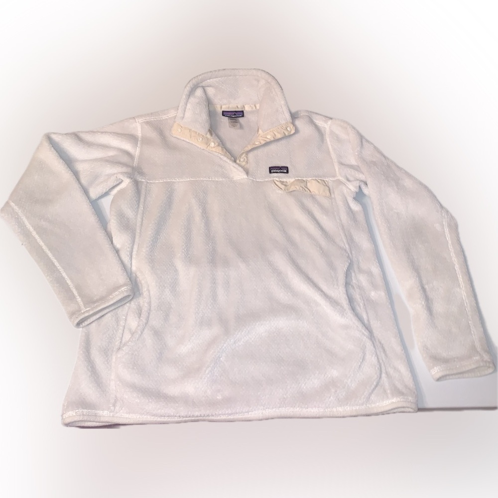 Patagonia Re-Tool Snap T Polar Tec Fuzzy Cream Fleece Cozy Jacket Sweatshirt XL
